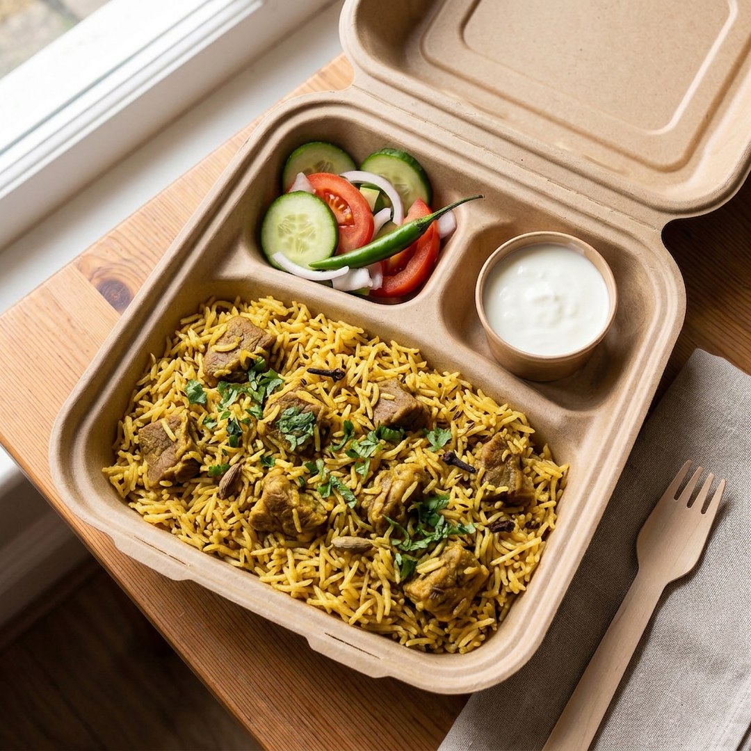Lamb pilau rice with yoghurt