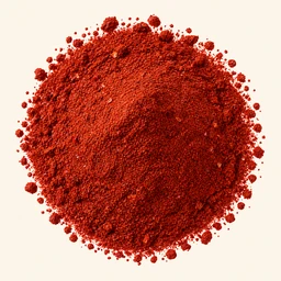 A mound of paprika on a warm cream background.