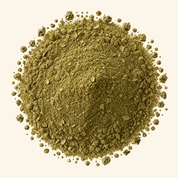 A mound of herbs on a warm cream background.