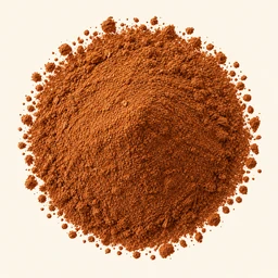 A mound of cinnamon on a warm cream background.